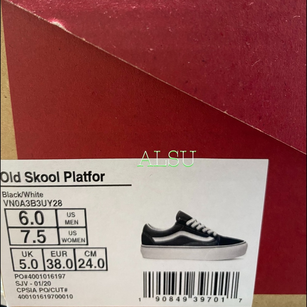 VANS Old Skool Platform Suede Black White Women’s Size 6.5 VN0A3B3UY28 - Picture 10 of 10